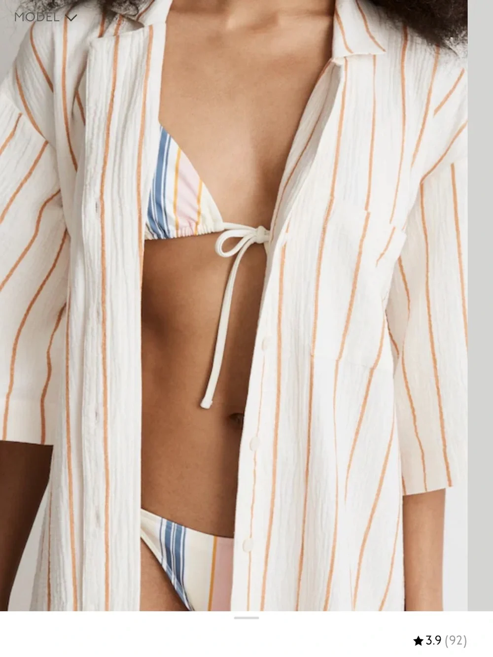 Madewell Striped Button-Front Coverup
